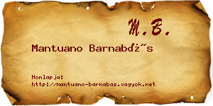 Mantuano Barnabás névjegykártya
